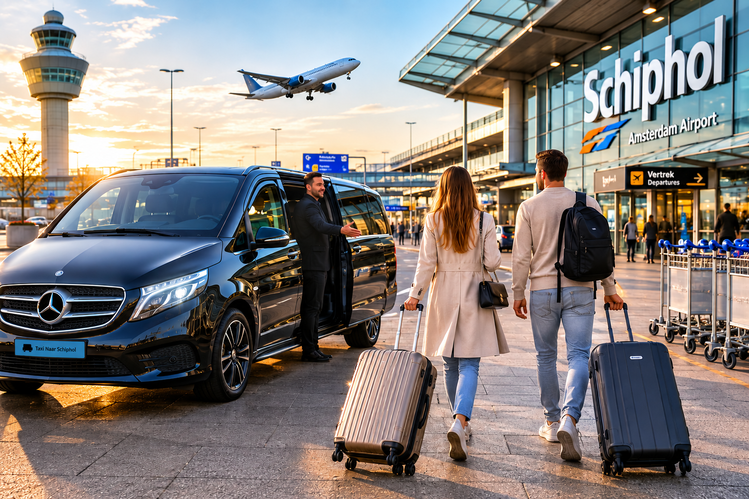 Bagage en luchthavenvervoer naar Schiphol